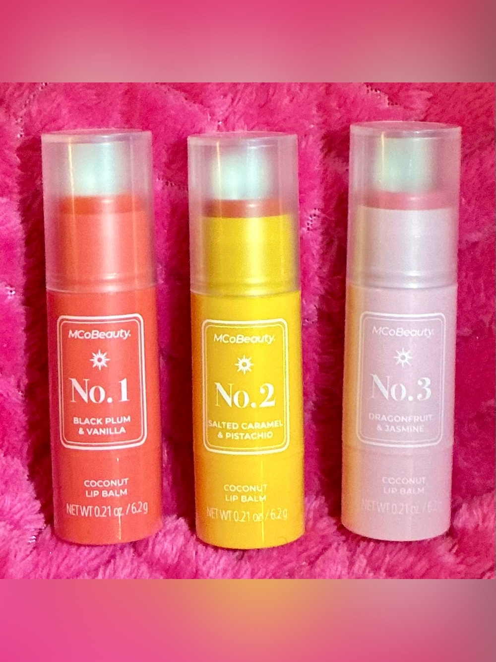 MCOBEAUTY LIP BALM NUMBERS 1,2, and 3